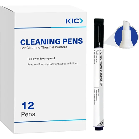 RHEA- 12 Pack Kic Thermal Printer Cleaning Pen, Printer Printhead Cleaning Pens. New