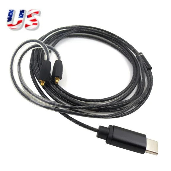 RHEA- 120Cm Extension Cable Mmcx Usb Type-C Audio Cord For Shure Se215 Se315 Se535