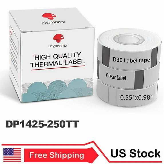 RHEA- 14X25Mm Transparent Label Maker Tape Sticker Thermal Paper Self-Adhesive For D30