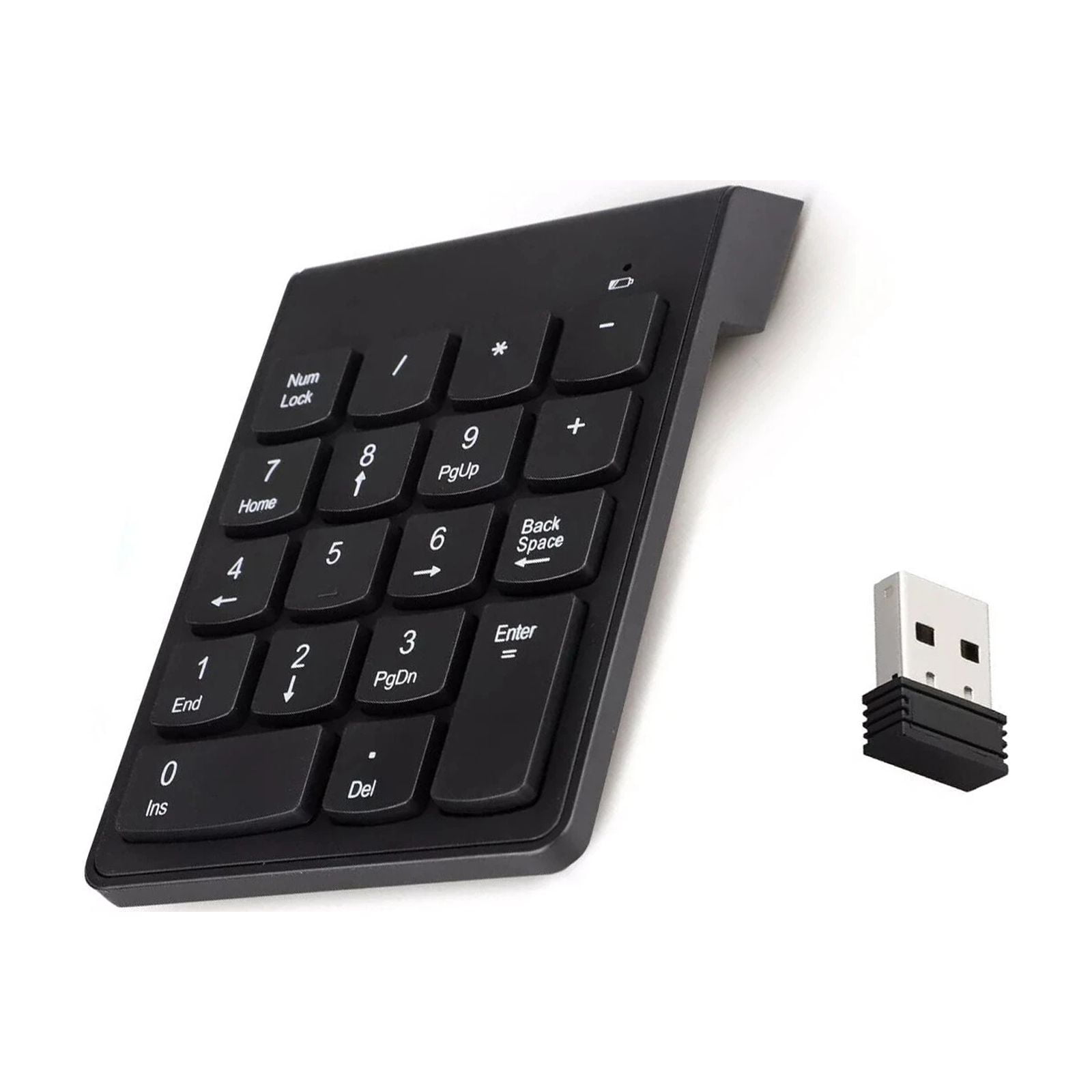 RHEA- 1Pc Black Wireless 18-Key Number Keyboard W/2.4Ghz Usb Receiver ...