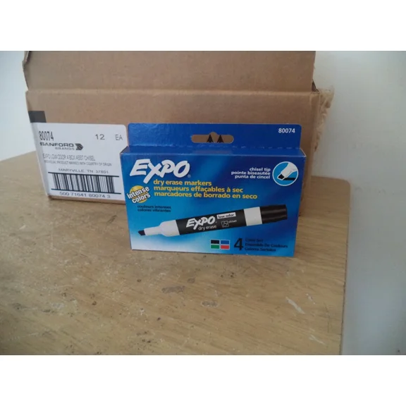 RHEA- 2 Expo Low-Odor Dry Erase Markers,Chisel Tip, Assorted Colors U Get 2 - 4-Count