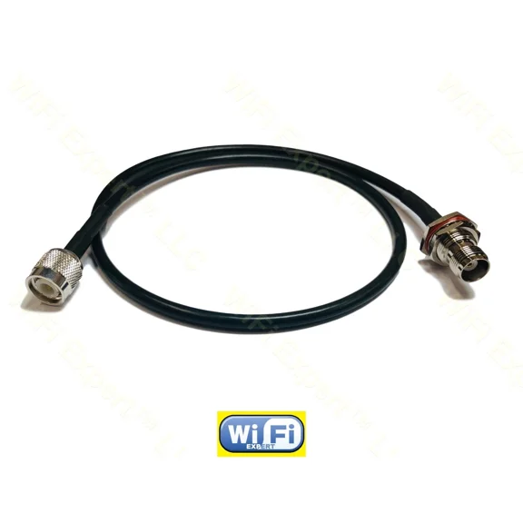RHEA- 2 Ft (24In) Rg58 Tnc Male To Tnc Female Nut Bulkhead Coaxial Rf Pigtail Cable Us