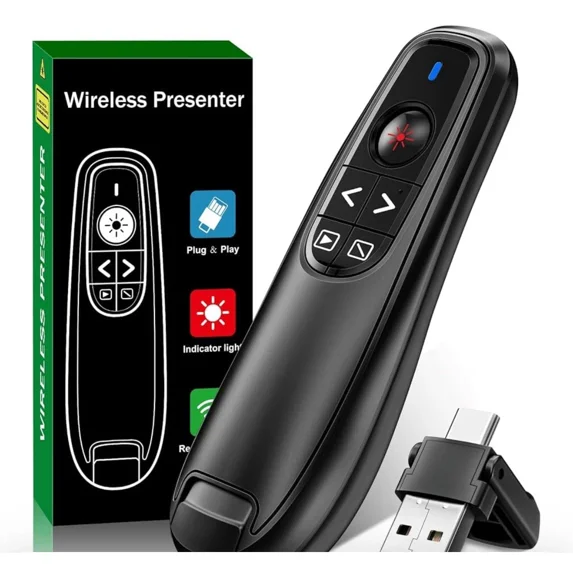 RHEA- 2-In-1 Usb Type C Presentation Clicker, Wireless Presentation Clicker Powerpoint