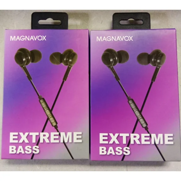 RHEA- 2 Magnavox In-Ear Silicon Earbuds With Extreme Bass. Feel The Bass. Black.