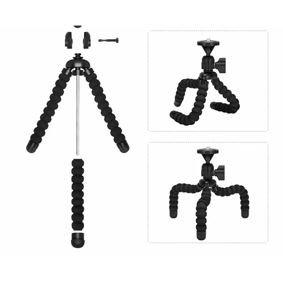 RHEA- 2 Pack Tripod Stand Mount Flexible Mini Octopus Wraps For Gopro Camera Phones