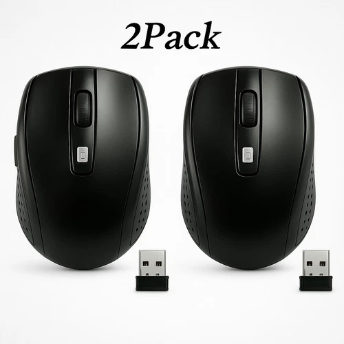RHEA- 2 Pack Wireless Mouse Bluetooth 2.4Ghz Wireless Pc Optical Mouse For Laptop Pc
