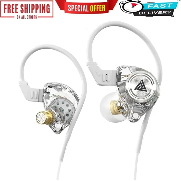 RHEA- 2 Wired Gaming Earbuds, Ak3File In-Ear Monitors With Deep Bass Sound - White