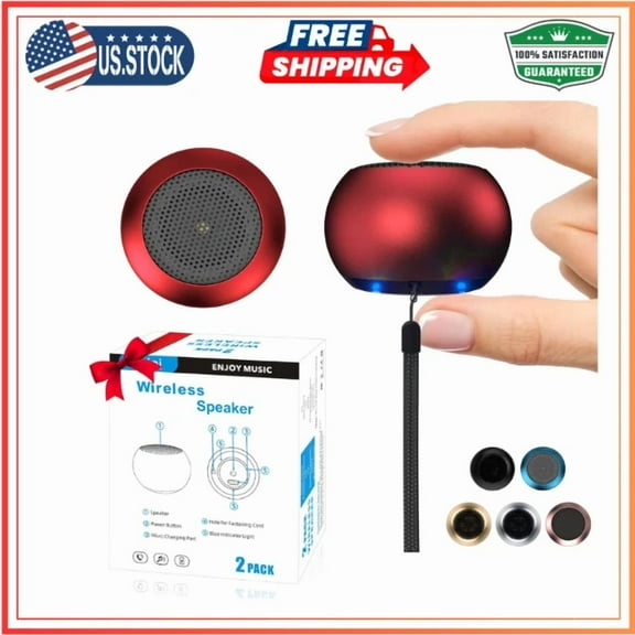 RHEA- 2Pack Portable Mini Speaker, Bluetooth Tiny Speaker,Wireless Micro Speaker For P