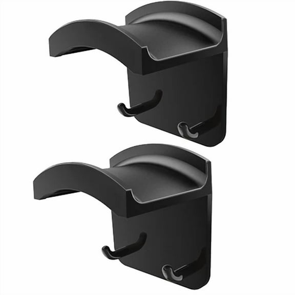 RHEA- 2Pc Headphone Hanger Wall Mount Stand For Headset Space-Saving Headset Holder Bl