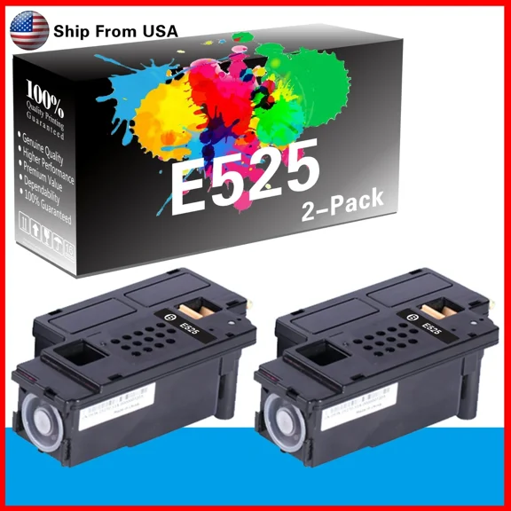 RHEA- 2Pk Compatible E525 Toner Cartridge For Dell E525Dw E525W 525W Dpv4T H3M8P