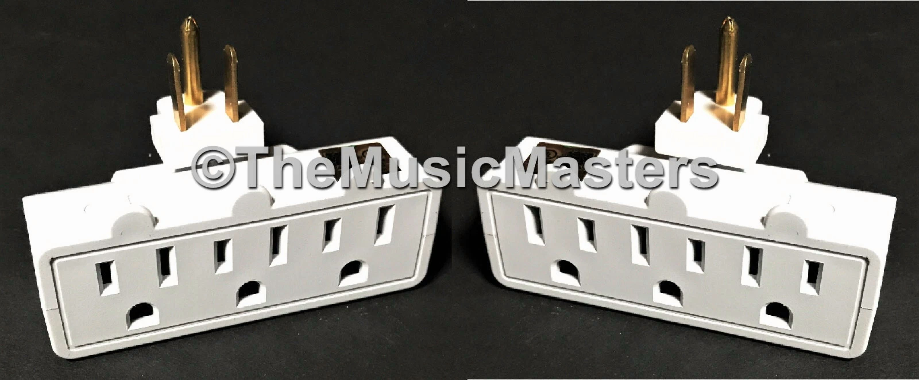 RHEA- 2X Swivel 3 Outlet Triple Ac Wall Plug Power Tap Splitter 3-Way Electric Adapter