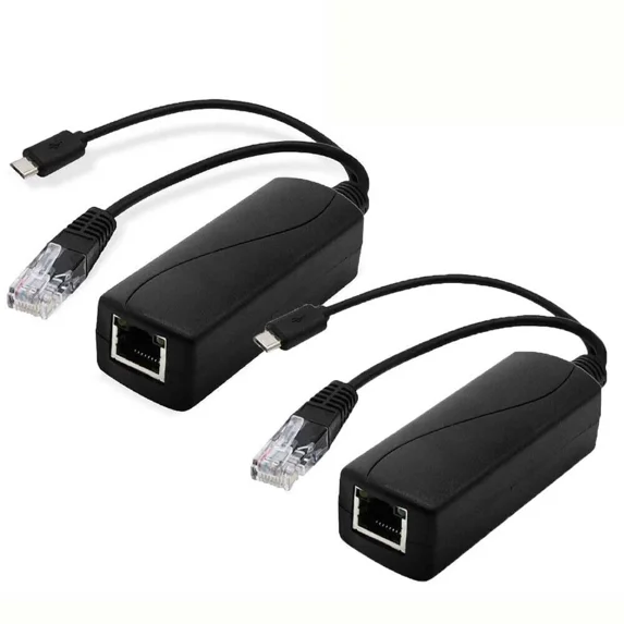 RHEA- 2Xpoe Splitter 48V To 5V 2.4A Micro-Usb Adapter Ieee 802.3Af Ip Camera Pi & More