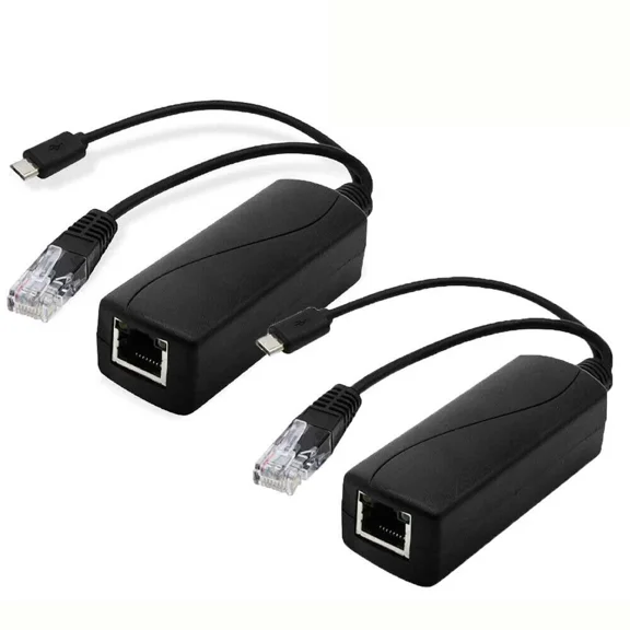 RHEA- 2Xpoe Splitter 48V To 5V 2.4A Micro-Usb Adapter Ieee 802.3Af Ip Camera Pi & More