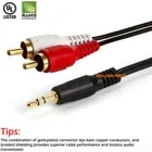 RHEA- 3.5Mm Male To 2 Rca Male Jack Stereo Audio Cable, Computer Sound, 16.5Ft