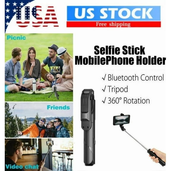 RHEA- 360 Rotating 40In Selfie Remote - Portable Group Shots &Bloggers For All Phones