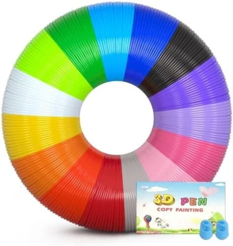 RHEA- 3D Pen Filament Refills 15 Colors, 16 Ft Per Color Total 240 Ft, 1.75 Mm Filamen