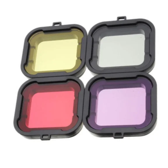 RHEA- 4 In 1 Colorful Dimmable Underwater Diving Uv Lens Filter For Gopro Hero 4 3+ H