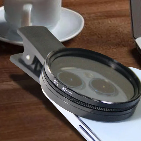 RHEA- 52Mm Cpl Phone Camera Lens For Most Smartphones Clip On Cellphone Cpl Filter