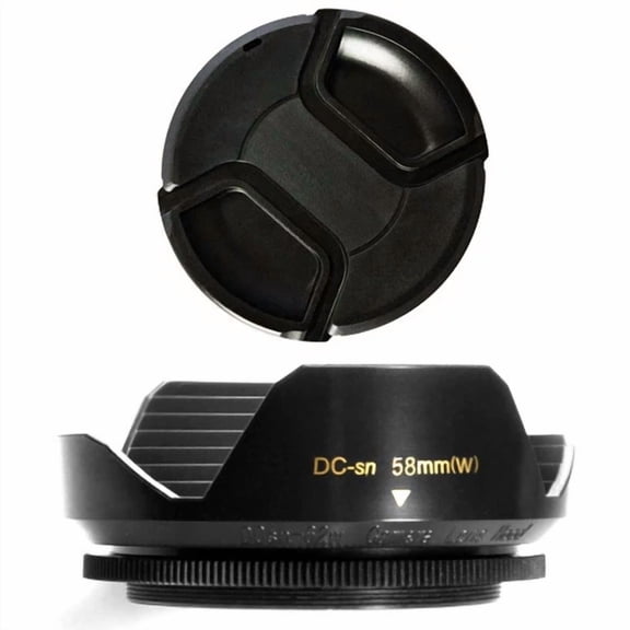 RHEA- 58Mm Lens Hood Wide Petal Shape And Lens Cap For Sony Handycam Vx2100,Vx2000E,Us
