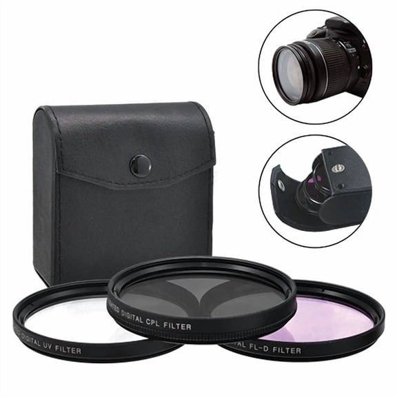 RHEA- 67Mm 3 Piece Multi-Coated Hd Digital Lens Glass Protector Filter Kit Uv Cpl Fld