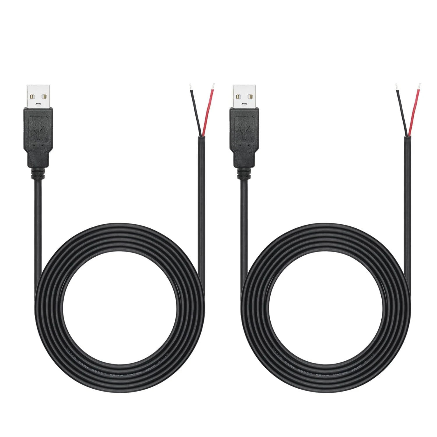 2-Pack USB 2.0 Ale To 2-Pin Bare Wire Cables, 1 Length, DIY USB Power - View #13