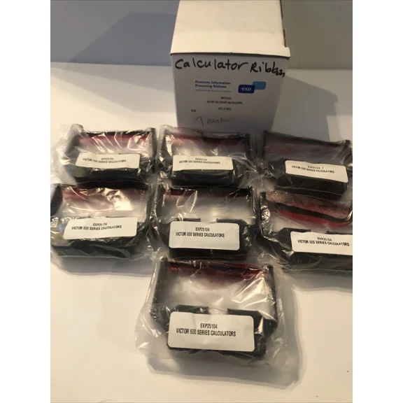 RHEA- 7 Pack, Corporate Express Victor 600 Series Black Red Nylon Ribbon Nib