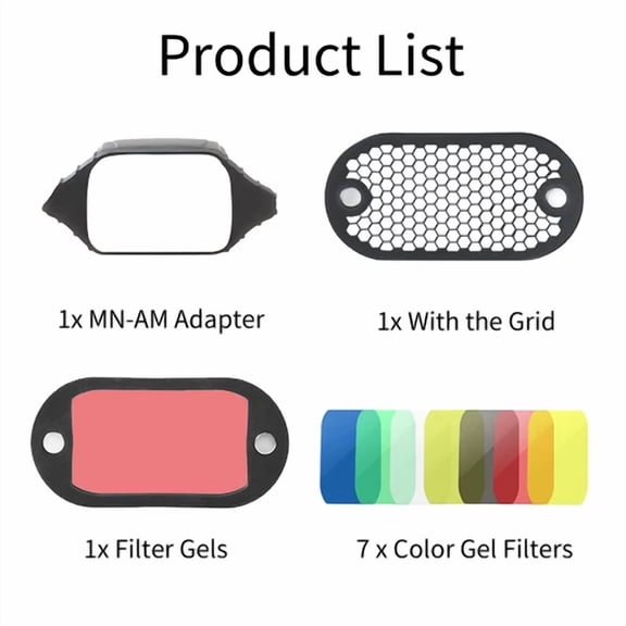RHEA- 7Pcs Selens Flash Color Balance Gel Filter Speedlite Honeycomb Grid Photography