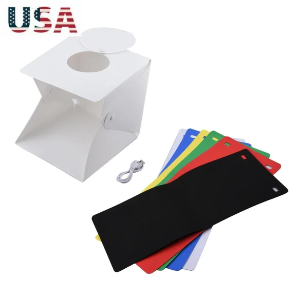 RHEA- 9" White Portable Small Led Photography Studio Soft Box Studio Take Pictures J