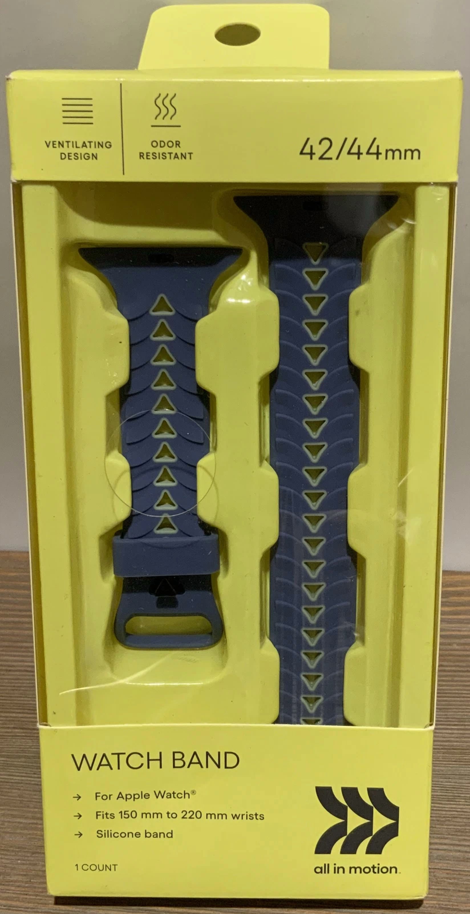 RHEA- ?? All In Motion Apple Watch Silicone Band 42/44 Mm - Vivid Blue New