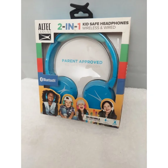 RHEA- ?? Altec Lansing Kid Safe 3-In-1 Wireless W/Mic And Wired Headphones??Distressed