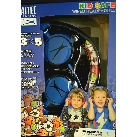 RHEA- Altec Lansing Kid Safe Wired Headphones - Boys, Ages 3-5 Blue