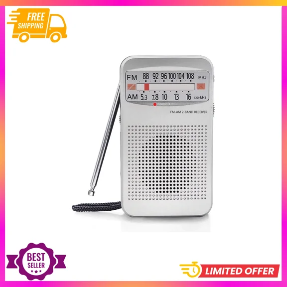 RHEA- Am Fm Portable Pocket Radio, Compact Transistor Radios - Best Reception, Loud Sp