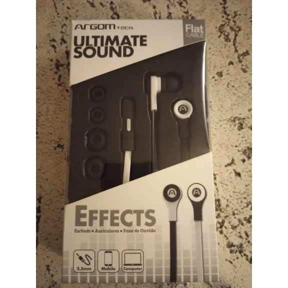 RHEA- Argom Ultimate Sound Effects Earbuds Wired Flat Cable 3.5Mm