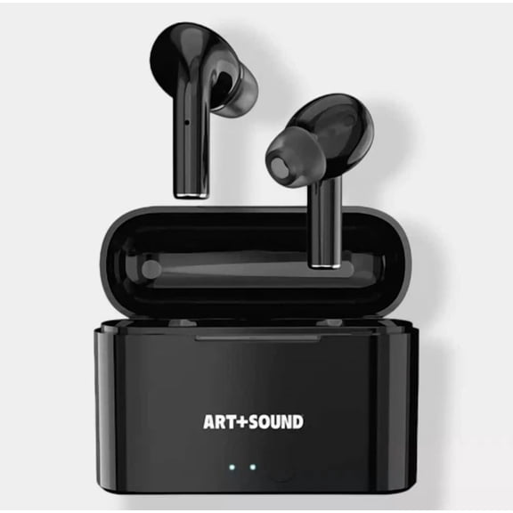 RHEA- Art + Sound Bluetooth True Wireless Pro Ear Buds Black Built In Mic Charge Case