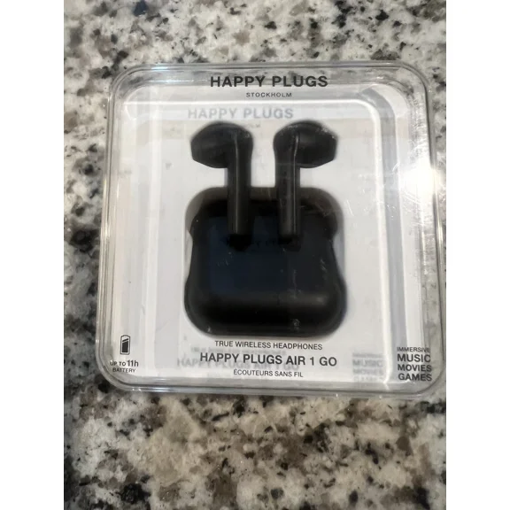 RHEA- Authentic + Sealed Happy Plugs Air 1 Go True Wireless In-Ear Earbuds Black 1671