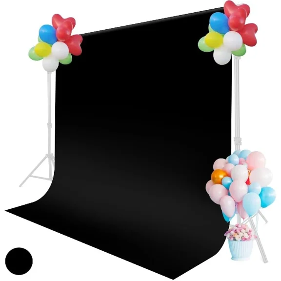 RHEA- Black Background For Photography, Small Black Photo Backdrop 5X6.5Ft
