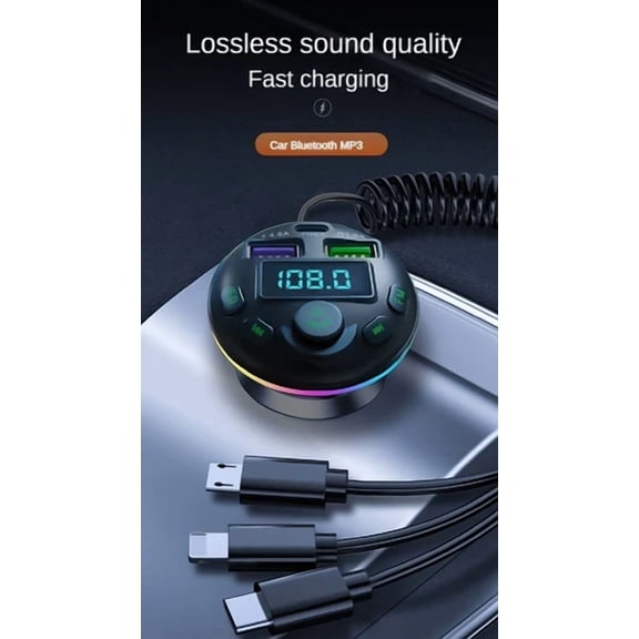 RHEA- Bluetooth Fm Transmitter With Quick Charge For Car, Dual Usb Port