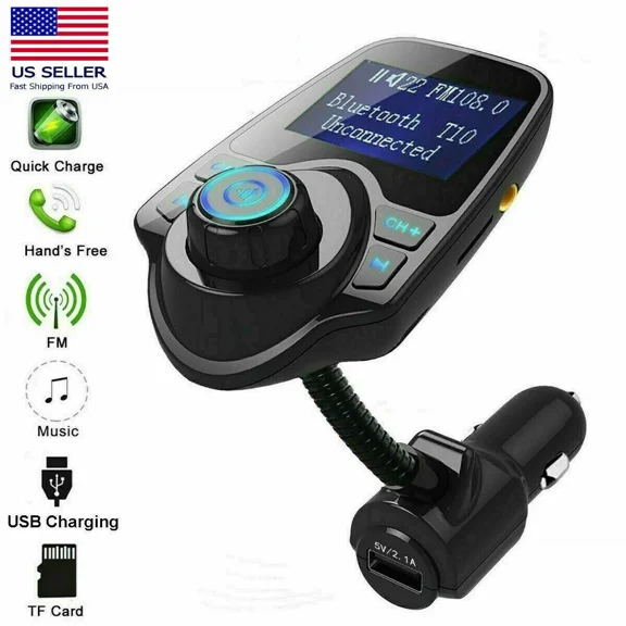 RHEA- Bluetooth In-Car Wireless Fm Transmitter Mp3 Radio Adapter Car Kit 2 Usb Charger