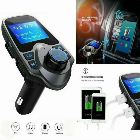 RHEA- Bluetooth Wireless Fm Transmitter Adapter Charger For Car Stereo Radio Speaker