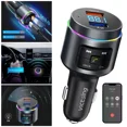 thumbnail image 1 of RHEA- Bluetooth5.0 Fm Transmitter Qc3.0 Led Backlit Wireless Radio Adapter Mp3 Player, 1 of 6