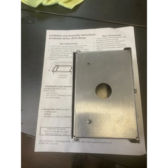 RHEA- Brand New 673429 Lsi 673429 Lsi Scottdale Vertex Light Junction Box Kit