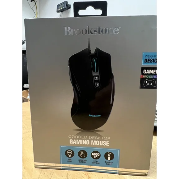 RHEA- Brookstone Usb Wired Gaming Mouse With Scroll Wheel