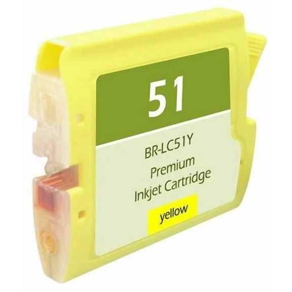 RHEA- Brother Lc51Y, Compatible Inkjet Ctg, Yellow, 15Ml
