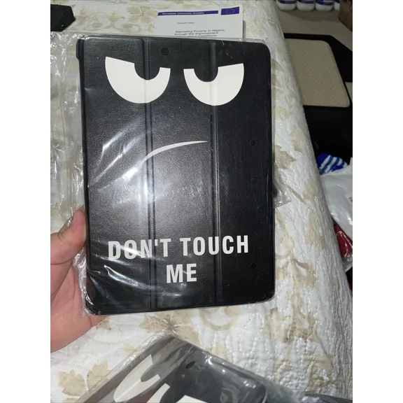 RHEA- Case Cover Smart Sleep Wake Trifold DonT Touch Me For Ipad 10.2 7Th & 8Th Gen