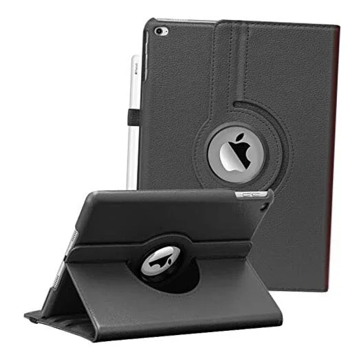 RHEA- Case For Case Fit 9.7 2018 2017 / Air 2 / Air - 360 Degree Rotating Case Black