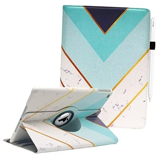 RHEA- Case For Ipad 9.7 Inch Case Fit Ipad 9.7 2018 2017 / Ipad Air 2 / Blue Square