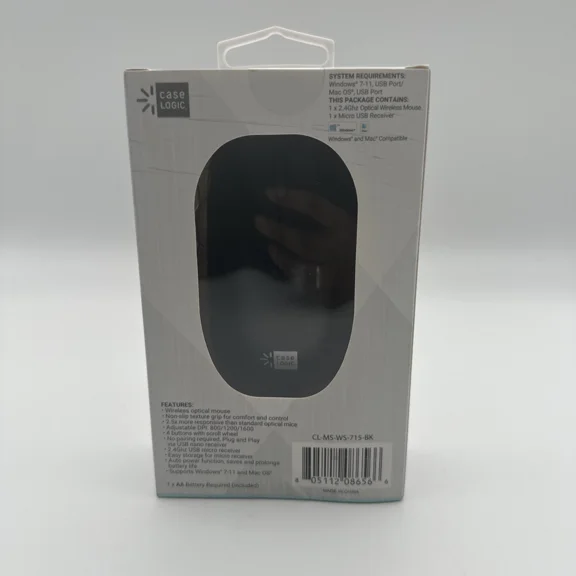 RHEA- Case Logic Universal Wireless Mouse 2.4 Ghz Wireless Technology Black