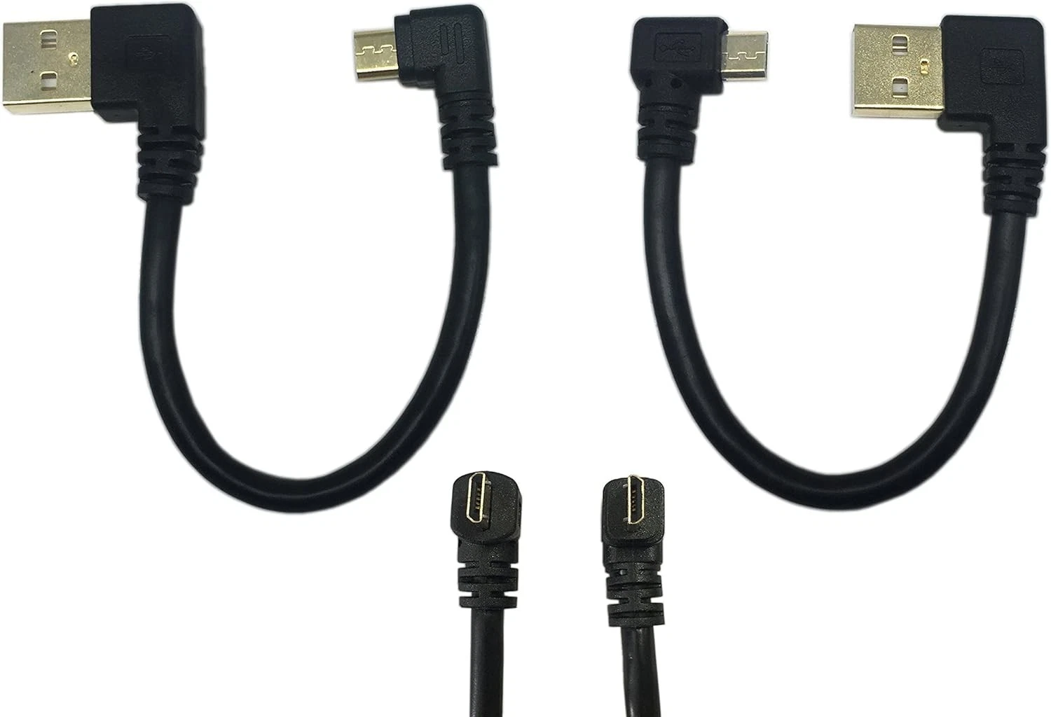RHEA- Cerrxian 15Cm 6Inch Micro Usb Short Cable Combo Gold Plated Left & Right Gold
