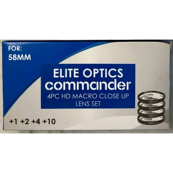 RHEA- Commander Optics Pro Hd 58Mm 4Pc Macro Close Up Lens Set +1 +2 +4 +10, Free Ship