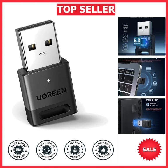 RHEA- Compact Usb Bluetooth 5.3 Adapter For Windows Pc - Easy Plug & Play Connectivity